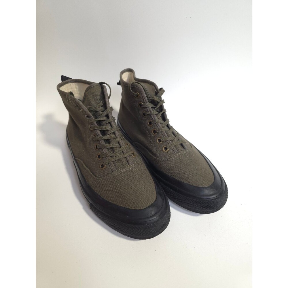 SeaVees Mariners Boot Olive Canvas Lace Up Deck Shoes Men Size 9 Casual